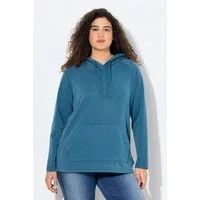 Ulla Popken Sweatshirt Hoodie Vintage-Look verzierte Kordel Langarm