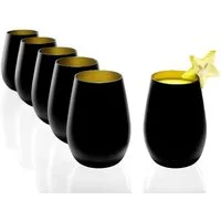 Stölzle Glas Stölzle Lausitz Elements Schwarz-Gold (6er), Glas