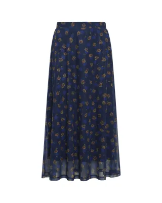 msch copenhagen - MSCHGinie Illenora Skirt AOP mari blue flwr - Gr. - XS