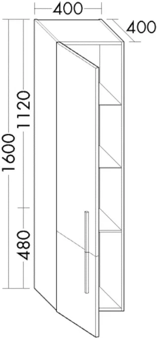 Burgbad Hochschrank Lavo 2.0 1600x400x400 Eiche Dekor Cashmere, HSNP040RF5052 HSNP040RF5052