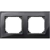 Rahmen aus Glas für zwei Einheiten, waagerecht und senkrecht montierbar, Typ 489203 schwarz (glänzend), Retail