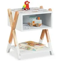 relaxdays Nachttisch für Kinder offenes Fach, B
