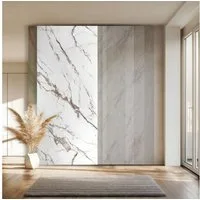 Hexim Wandpaneel, (Marmorplatten Optik 2 Stück 280x122 cm SPC Kunststoff Innen & Außenbereich Granit Steinoptik - Duschrückwand Küchenrückwand Spritzschutz Natursteinoptik (6,84 m² 2002) A-Serie)