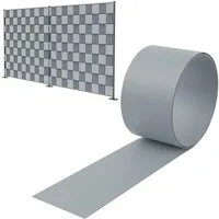 FIVMEN Sichtschutzstreifen Hart PVC 19cm x 2.5m Sichtschutz Zaunfolie Blickdicht, 10 Stück, für Gartenzaun, Balkon Anthrazit/Hellgrau/Grün