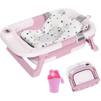SEHAUSEU Babybadewanne faltbar Babywanne Badewanne, mit Thermometer, Haarwaschbecher