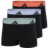 adidas Sportswear Trunk Active Flex Cotton (3er Pack) elastischer Logo-Bund, ohne Eingriff, Single Jersey-Qualität