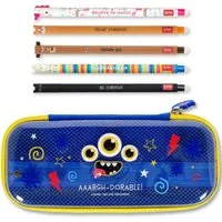 Legami Federmäppchen WonderWow Federmäppchen & radierbarer Stift, Set mit 5 Stiften