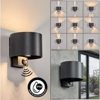 hofstein Außen-Wandleuchte Außenwandlampe mit Bewegungsmelder aus Metall in Anthrazit, IP54, LED wechselbar, moderne Wandleuchte, Lichteffekte verstellbar, LED 6 W, 350 L, 3000 K