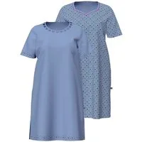 Ulla Popken Bigshirt Bigshirts 2er-Pack Muster Rundhals Halbarm
