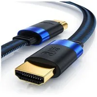 Primewire Flachbandkabel 8K @ 120 Hz, 4K @ 240 Hz DSC, UDH eARC HDR10+ flach 2m HDMI-Kabel, 2.1, HDMI Typ A (200 cm), Ultra High Speed, CEC, HDCP, ideal für Gaming, Streaming und Heimkino