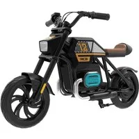 RCB Elektro-Kindermotorrad R9 mit Bluetooth, 12-Zoll Reifen, 3 Stufen-10kmh/15kmh/25kmh, bis 15KM, Belastbarkeit 80 kg, Vorderlicht für mehr Sicherheit & spaßige Lichteffekte