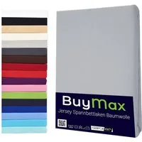 Buymax Spannbettlaken Topper, Spannbetttuch für Topper bis 12 cm Höhe, 100% Baumwolle Jersey, Jersey, Gummizug: Rundumgummi, (1 Stück), Pflegeleicht und Atmungsaktiv, in Verschiedenen Farben und Größen