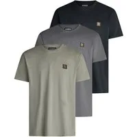 riverso T-Shirt Herren Basic Shirt RIVGino 3er Set Regular Fit (Vorteilspack, 3-tlg) Kurzarm Tee Shirt mit Rundhalsausschnitt aus 100% Baumwolle