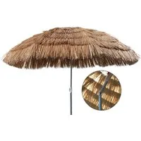 Mojawo Ampelschirm Hawaii Sonnenschirm Strandschirm Gartenschirm rund Ø1,6m Braun