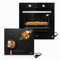KB Elements Induktions Herd-Set KB-ELEMENTS Herdset Backofen 60cm, Kratzfestes Induktionskochfeld 60cm, Air Fry, Steam Clean, Kratzfeste Oberfläche, EU-Stecker