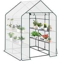 Woltu Gewächshaus, PE halbtransparent wasserdicht wetterfest 130 g/m²