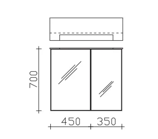Pelipal Serie 6110 Spiegelschrank 6110-SPS06, B:800, H:710, T:170mm 6110-SPS06