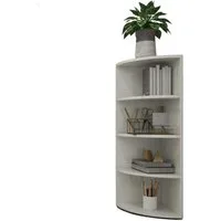 Coemo Standregal CORNER 120, Weiß 4 Fächer Eckregal 40x40x120 cm Regal aus Holz Bücherregal