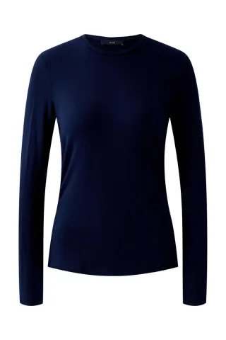 Oui - Langarmshirt blau - Gr. - 42