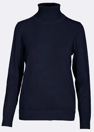 CLARINA - NOS Rollkragen-Pullover,1/1Arm 623 marine - Gr. - 36