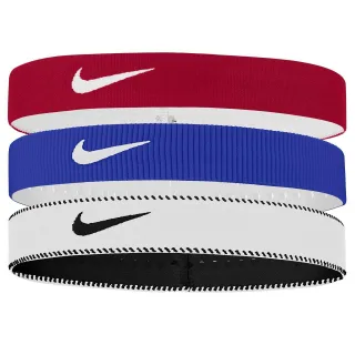Nike - "Classic" Stirnband Breites Band(3er-Pack) (Rot/Blau/Weiß)