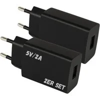 TronicXL 2X USB Netzteil Netzgerät Ladegerät 2A 5V 10W Steckernetzteil Handys USB-Ladegerät (2-tlg., USB-A Buchse für Handy Ladekabel Smartphone schwarz)
