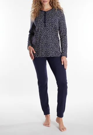 götzburg bodywear - Nachtwäsche Weiblich blau-dunkel-Punkte - Gr. - 52