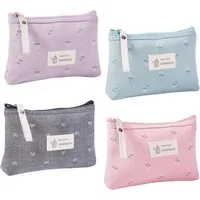 Zaewry Kosmetiktasche 4 Stück Reise Kosmetiktasche aus Segeltuch Kleine Make-up-Taschen (Multifunktionale Tragbare Makeup Tasche Kulturbeutel, 4-tlg), Kosmetikzubehör-Organizer,Münztasche für Mädchen ideal als Geschenk