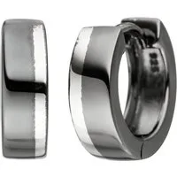 Schmuck Krone Paar Creolen Creolen 13,4mm aus 925 Silber, bicolor, Silber 925