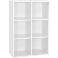 Mondeer Bücherregal Bücherschrank, Würfelregal, Standregal, mit 6 Fächern, Weiß