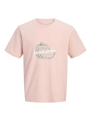 JACK&JONES - JORRIVIERA TEE SS CREW NECK FST Peach Melba - Gr. - M