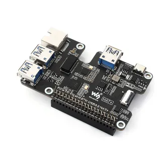 Raspberry Pi 5 PCIe to Gigabit Ethernet and USB 3.2 Gen1 HAT 3xUSB 3.2 Gen1 Gigabit Ethernet Pi5 PCIe HAT Expansion Boar