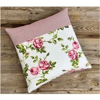 matches21 HOME & HOBBY Kissenbezüge Kissen-Bezug 50x50 cm Rosen Blumen rot weiß Baumwolle, (1 Stück), Wohnzimmer Kissen-Hülle als Deko-Kissen Zier-Kissen Sofa-Kissen