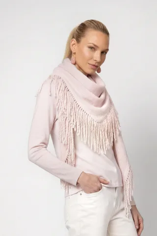 monari - Fransen Schal rosewater - Gr. - OS