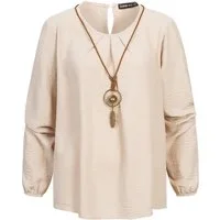 CLOUD 5IVE Klassische Bluse CLOUD 5IVE Longsleeve Blouse with Necklace
