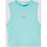 s.Oliver Muskelshirt T-Shirt Slim-Fit-Top aus Rippware mit Stickerei