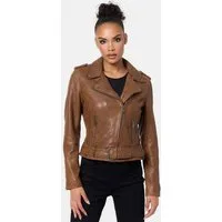 Tazzio Lederjacke F508 Biker Look mit coolen Zipper-Details & Reverskragen