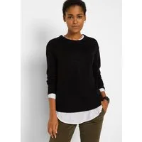 bonprix Strickpullover aus Polyacryl, mit Rundhals-Ausschnitt, lässige Passform