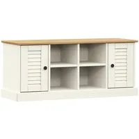 vidaXL Sitzbank Schuhbank VIGO Weiß 106x35x45 cm Massivholz Kiefer