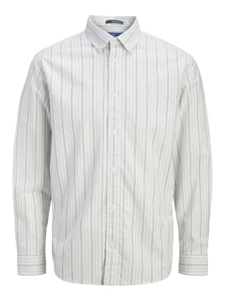 JACK&JONES - JJEHARVEY OXFORD L/S SHIRT NOOS Cloud Dancer - Gr. - L