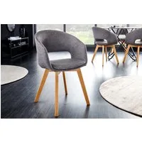 riess-ambiente Polsterstuhl NORDIC STAR grau – Strukturstoff, Massivholz-Beine, mit Armlehne (Einzelartikel, 1 St), Scandi-Design mit Sitzkomfort – ideal für Dein gemütliches Esszimmer