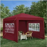 BBWL Vorzelt Faltpavillon 3x3m wasserdicht stabil Stahlrahmen mit Seitenwänden, UV50+ für Partyzelt Garten Camping faltbar