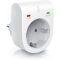 Arendo Steckdose Schuko Überspannungsschutzadapter, LED, Kindersicherung, 3500W, 1-St., IP20, integrierter Berührungsschutz, belastbar bis 16 A, LED-Anzeige