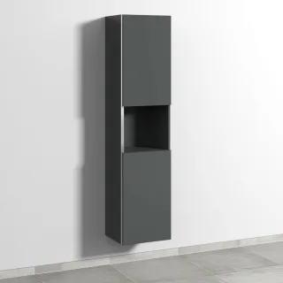 Sanipa 3way Hochschrank mit 2 Türen und 1 offenem Fach, Anthrazit-Matt BR11722