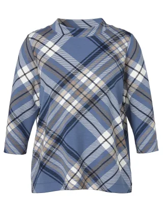 VIA APPIA DUE - Sweatshirt Stehkragen 3/4 Arm Druck bleu multicolor - Gr. - 46