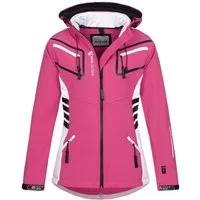 Arctic Seven Softshelljacke Damen – Outdoorjacke mit Kapuze wasserabweisend Fleecegefütterte Softshelljacke mit vielen Taschen