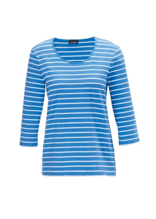GOLDNER 3/4-Arm-Shirt "Buntgewirktes Ringelshirt" Garngefärbte und dadurch farbbeständige Ringel