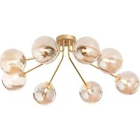 Luce Ambiente Design LED Deckenleuchte 8-flammig mit Glas-Kugeln Breite 88cm, Dimmfunktion, LED wechselbar, Warmweiß, groß-e ausgefallene Deckenlampe inkl. G9 LED Leuchtmitteln dimmbar