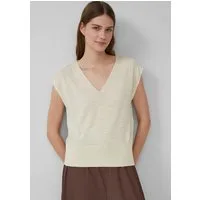 s.Oliver Kurzarmpullover Strickpullover Leichtes Stricktop mit V-Ausschnitt