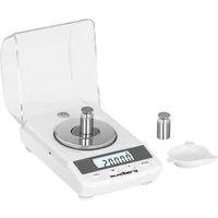 Steinberg Systems Taschenwaage 50g / 0,005g Präzisionswaage Ø 6cm Windschutz Digitale Feinwaage Gold